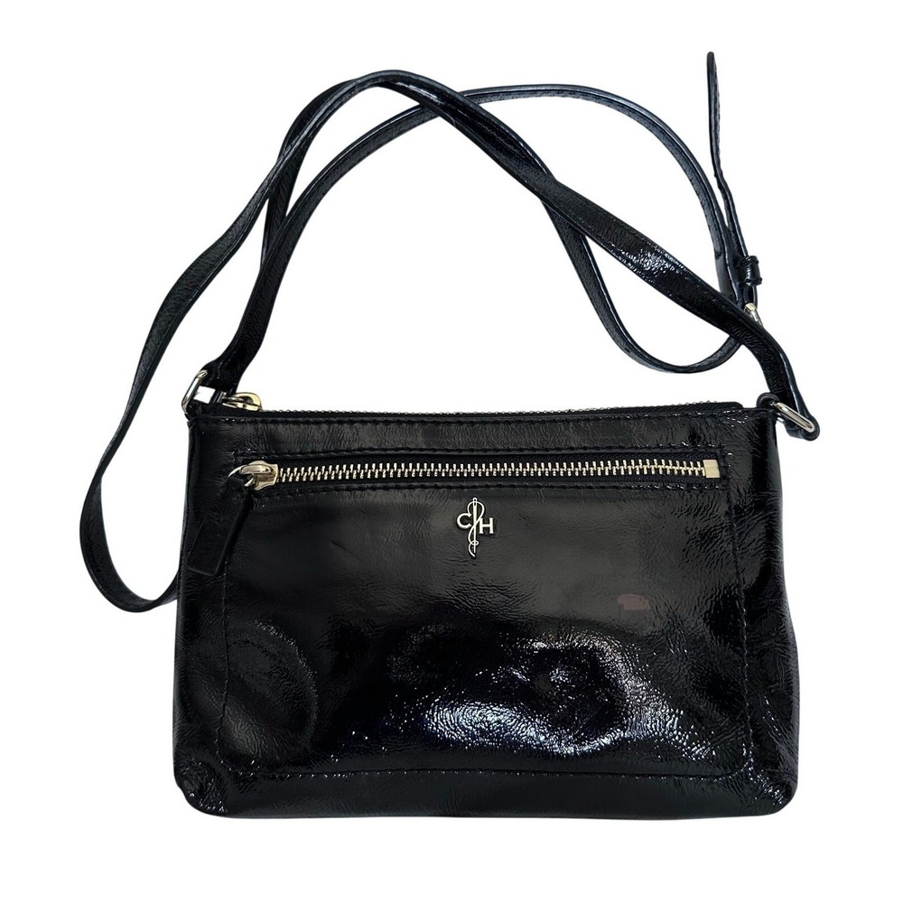 Cole Haan Ali Mini‎ Jitney Black Patent Leather Shoulder Crossbody Bag
